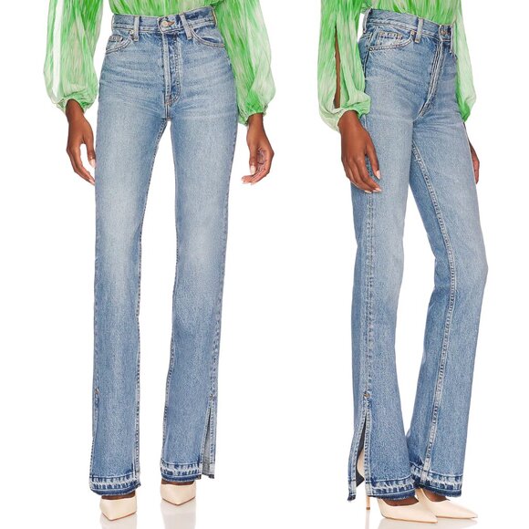 NEW EB Denim Unraveled Two Jeans Luca Light Wash Blue Straight Leg Boot Cut 28 - Picture 1 of 2